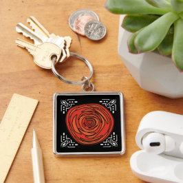 Gedecotificeerd Roos (Premium Square) Sleutelhanger