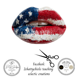 Gedecoupageerde Amerikaanse Vlag Lippen Tissuepapier