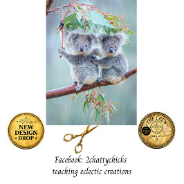 Gedecoupageerde koalabeer in eucalyptusboom regena tissuepapier