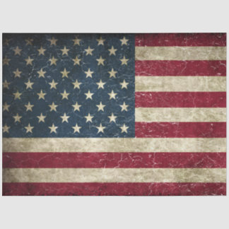 Gedecoupeerd papier met Amerikaanse vlag in noodli