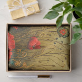 Gedecoupeerde Getextureerde Botanische Zwarte Scha Tissuepapier (Geschenk)