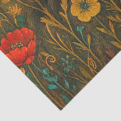 Gedecoupeerde Getextureerde Botanische Zwarte Scha Tissuepapier (Detail)
