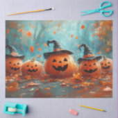 Gedecoupeerde grillige pompoen Jack-o-Lantern fami Tissuepapier (Craft)