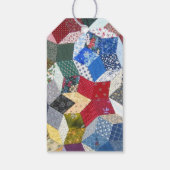 Gedecoupeerde patchwork sterrenpatroon gepersonali cadeaulabel (Achterkant)