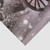 Gedecoupeerde Vintage Rode Kar Winter Scene Tissuepapier (Detail)