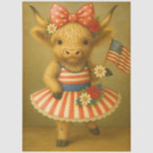Gedecoupeerde Whimsical 4 juli Highland Tutu Tissuepapier (Voorkant)