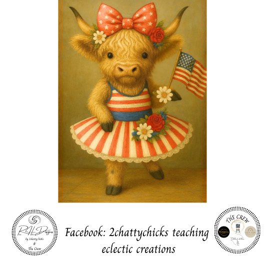 Gedecoupeerde Whimsical 4 juli Highland Tutu Tissuepapier