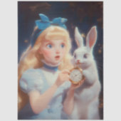 Gedecoupeerde Whimsical Blonde Blauwe Hoofdband & Tissuepapier (Voorkant)