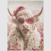 Gedecoupeerde Whimsical Festive Aangeklede Hooglan Tissuepapier (Voorkant)