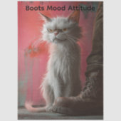 Gedecoupeerde Whimsical Grumpy Cat Persoonlijk  Tissuepapier (Voorkant)