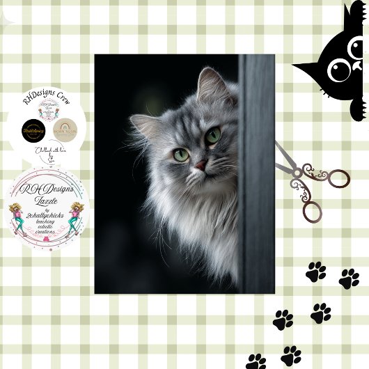 Gedecoupeerde Whimsical Perzische Grijze Witte Kat Tissuepapier