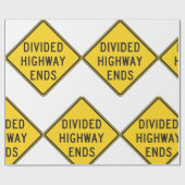 Gedeeld teken snelweg eindigt cadeaupapier (Vlak)