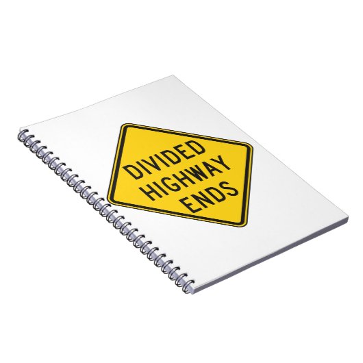 Gedeeld teken snelweg eindigt notitieboek (Rechterzijde)