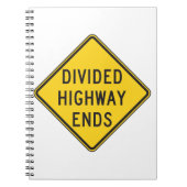 Gedeeld teken snelweg eindigt notitieboek (Voorkant)