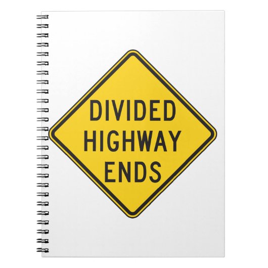 Gedeeld teken snelweg eindigt notitieboek (Voorkant)