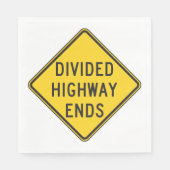 Gedeeld teken snelweg eindigt servet (Voorkant)