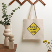 Gedeeld teken snelweg eindigt tote bag