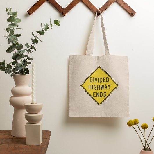 Gedeeld teken snelweg eindigt tote bag