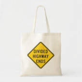 Gedeeld teken snelweg eindigt tote bag (Voorkant)