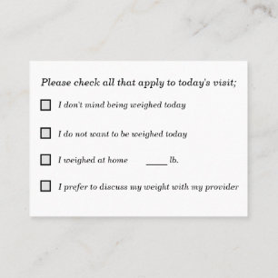 Gedeelde besluitvorming voor Weigh-Ins Visitekaartje