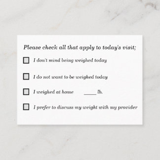 Gedeelde besluitvorming voor Weigh-Ins Visitekaartje