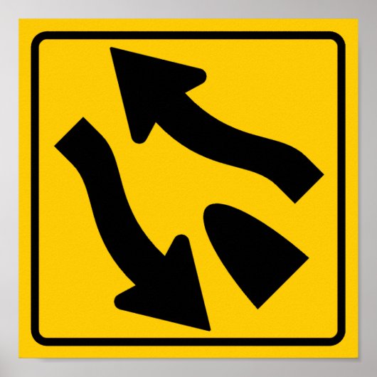Gedeelde snelweg eindigt met Highway Sign Poster (Voorkant)