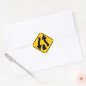 Gedeelde snelweg eindigt met Highway Sign Ronde Sticker (Envelop)