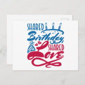 Gedeelde Verjaardag Gedeelde Liefde Briefkaart (Voorkant / Achterkant)