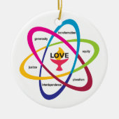 Gedeelde waarden Atom - Unitarian Universalist Ass Keramisch Ornament (Voorkant)