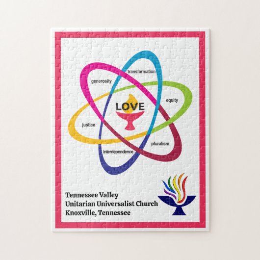 Gedeelde waarden Atom - Unitarian Universalist Ass Legpuzzel (Verticaal)
