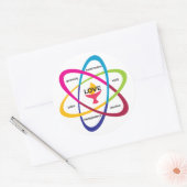 Gedeelde waarden Atom - Unitarian Universalist Ass Ronde Sticker (Envelop)