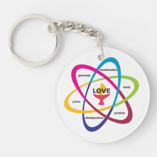 Gedeelde waarden Atom - Unitarian Universalist Ass Sleutelhanger
