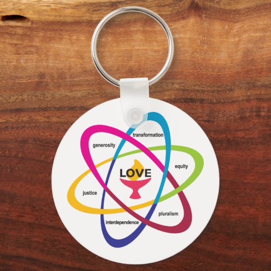 Gedeelde waarden Atom - Unitarian Universalist Ass Sleutelhanger (Voorkant)
