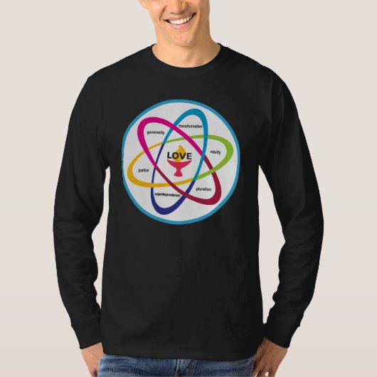 Gedeelde waarden Atom - Unitarian Universalist Ass T-shirt (Voorkant)