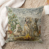 Gedeelde warmte Whimsical boerderijdieren kampvuur Kussen (Deken)