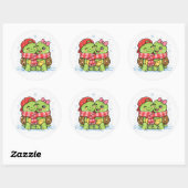 Gedeelde winterjasje ronde sticker (Vel)