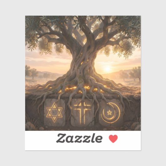 Gedeelde wortels – Interfaith Unity vierkante viny Sticker (Vel)