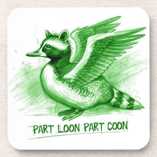 Gedeelte Loon Gedeelte Coon Hybride Schepsel Bier Onderzetter (Voorkant)