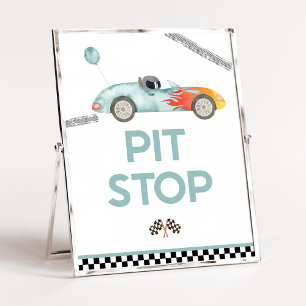 Gedeelte "Pit Stop Race Auto Birthday" Poster