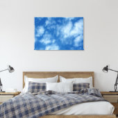 Gedeeltelijk bewolkte blauwe lucht fotografie canvas afdruk (Insitu (Slaapkamer))