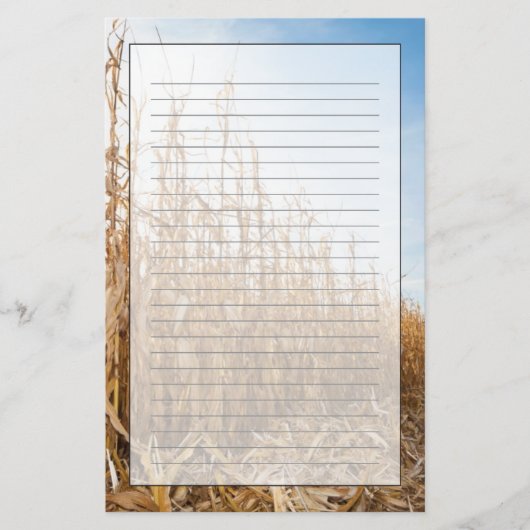 Gedeeltelijk geoogste Corn-veld Briefpapier (Voorkant)