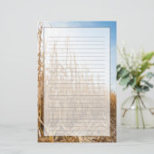 Gedeeltelijk geoogste Corn-veld Briefpapier (Staand voorkant)