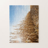 Gedeeltelijk geoogste Corn-veld Legpuzzel (Verticaal)