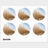 Gedeeltelijk geoogste Corn-veld Ronde Sticker (Vel)