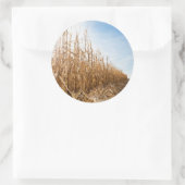 Gedeeltelijk geoogste Corn-veld Ronde Sticker (Tas)