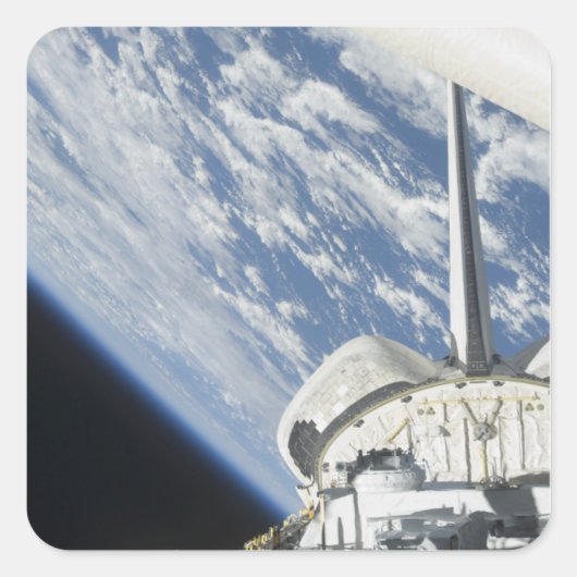 Gedeeltelijk uitzicht van Space Shuttle Endeavor Vierkante Sticker (Voorkant)