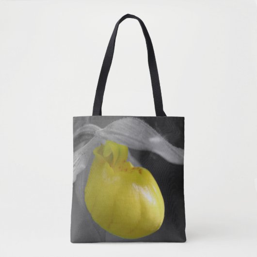 Gedeeltelijke kleur van de Gele Dame Slipper Orchi Tote Bag (Voorkant)