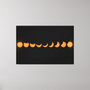Gedeeltelijke Zonneverduistering Progressie Serie Canvas Afdruk