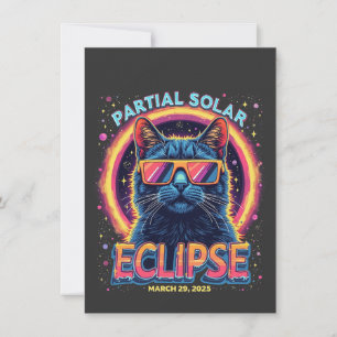 Gedeeltelijke Zonsverduistering 2025 Cat Kitten Bedankkaart