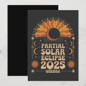 Gedeeltelijke zonsverduistering 2025 Quebec Canada Kaart (Voorkant / Achterkant)